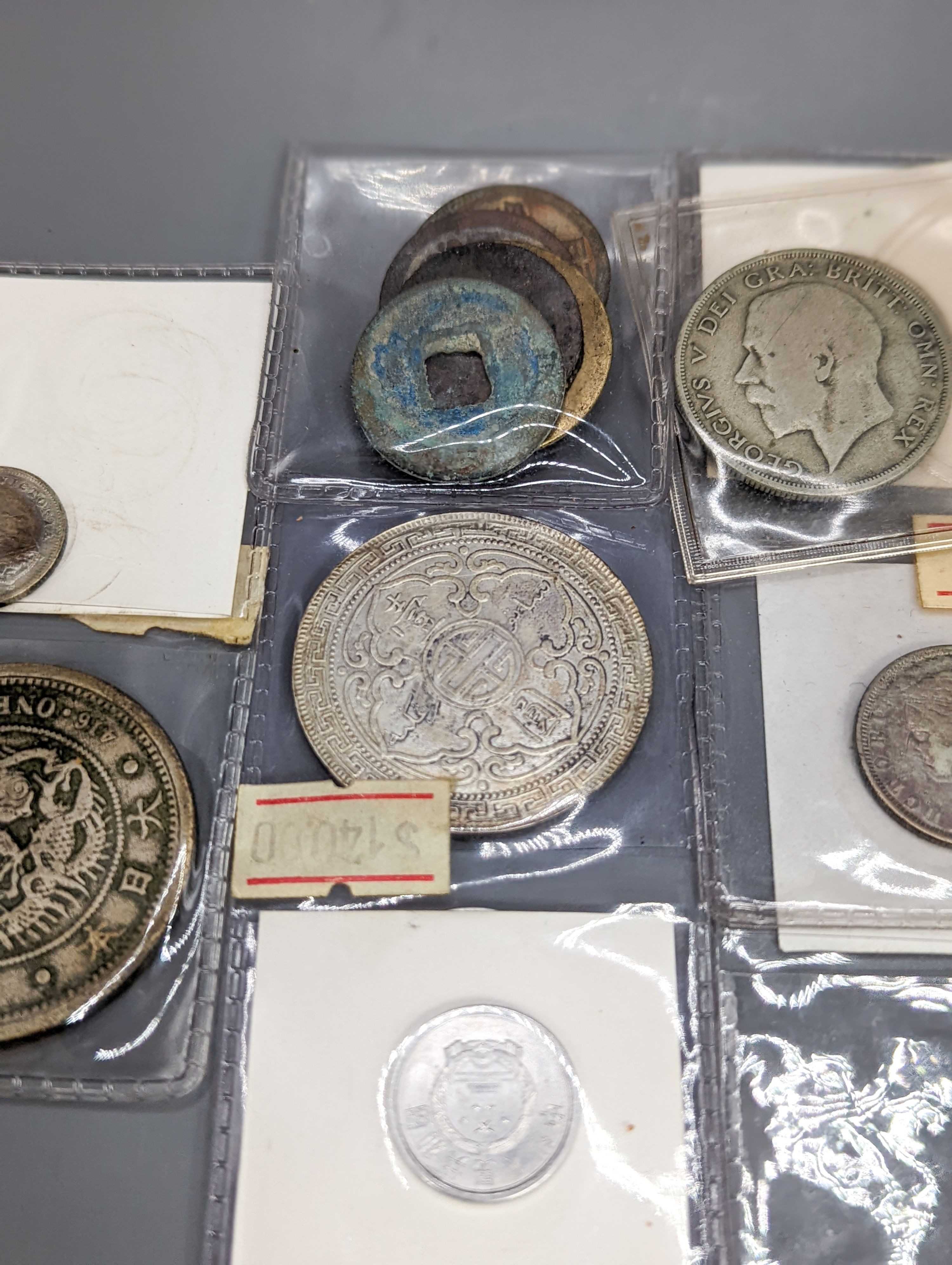 A group of Chinese coins